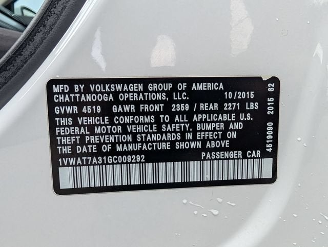 2016 Volkswagen Passat 1.8T S