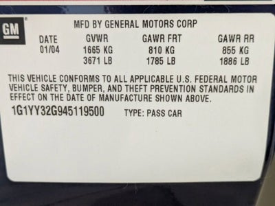 2004 Chevrolet Corvette 2DR CONV