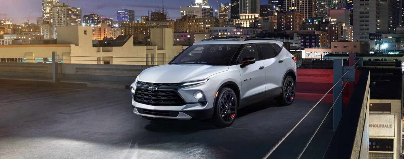 White 2026 Chevy Blazer parked on a parking lot